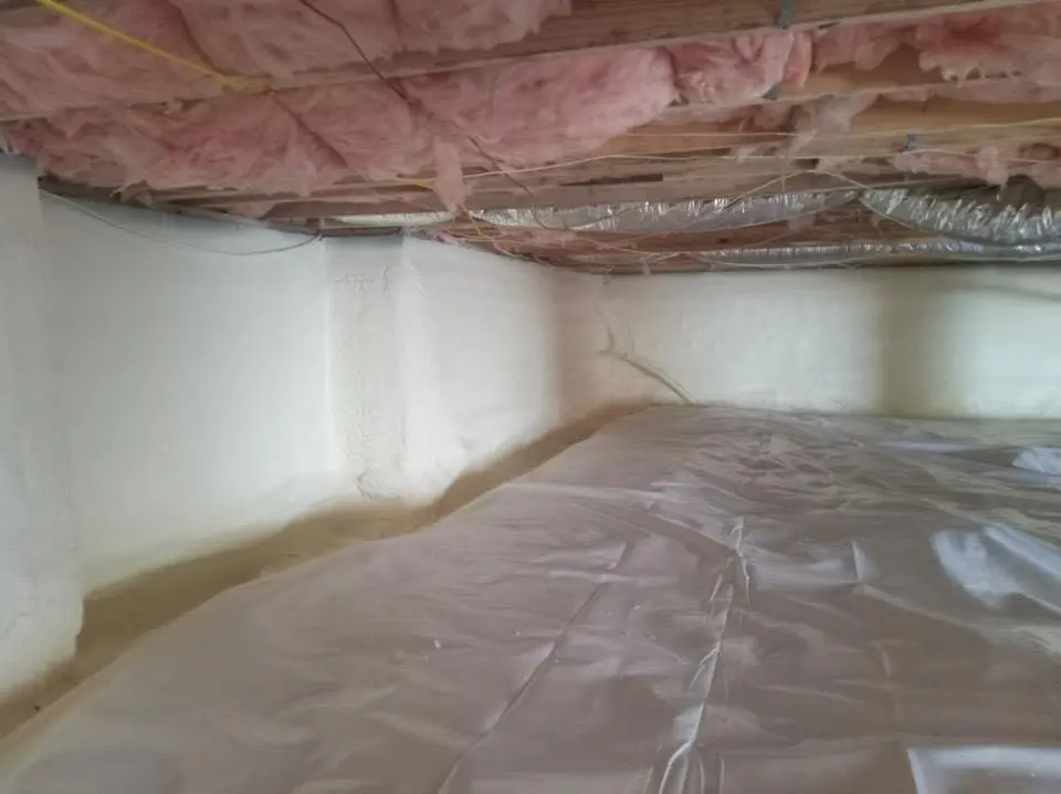 Crawl space encapsulation with closed-cell spray foam for Attic Insulation in Ansonia